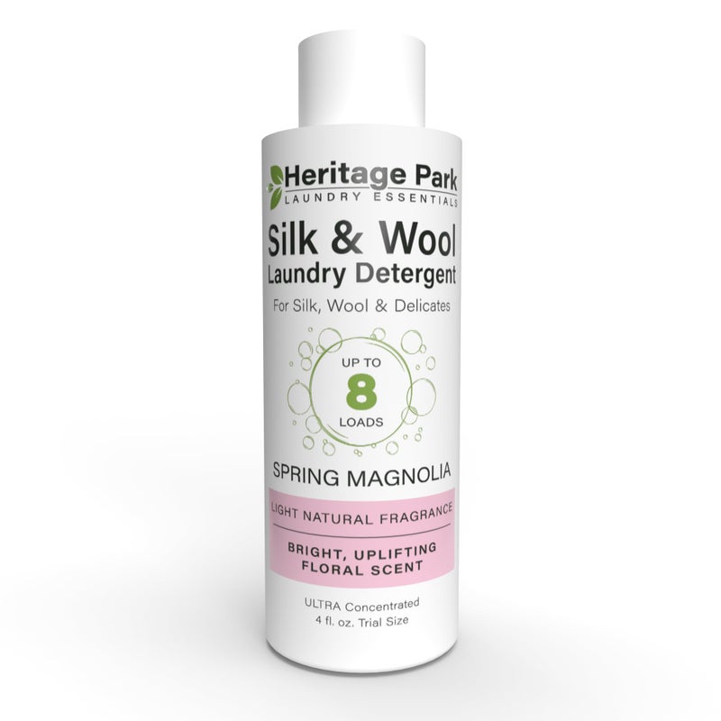 Heritage Park Silk Wool Spring Magnolia Floral Scent pHNeutral Laundry Detergent EnzymesFree Ultra Concentrated 4 fl oz Trial Size